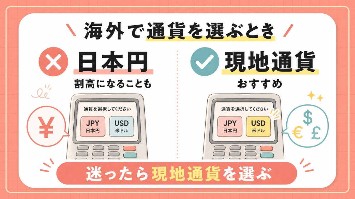 海外の決済で日本円ではなく現地通貨を選ぶ理由
